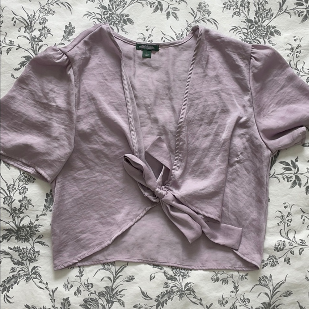 silky cropped blouse